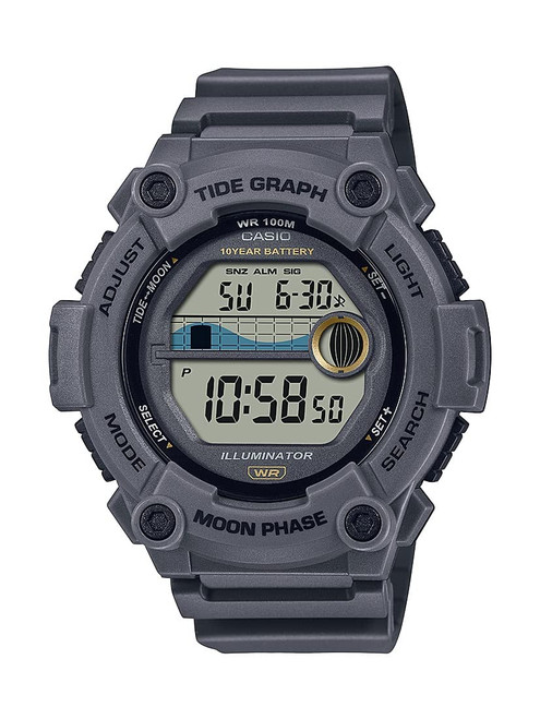 Casio Tide Graph Moon Phase Men's Sports Watch w/Illuminator (Model WS-1300H-8AV Gray) Casio Tide Graph Moon Phase Men's Sports Watch w/Illuminator (Model WS-1300H-8AV Gray)