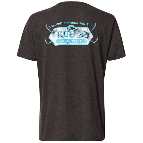 Costa Del Mar Hooked Short Sleeve Blend T Shirt, Graphite Light Heather, X-Large