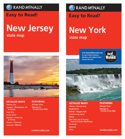 Rand McNally State Maps: New Jersey and New York (2 Maps)