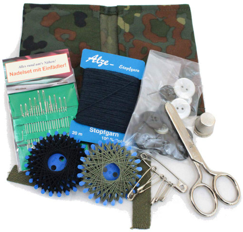 Mil-Tec German Army Sewing Kit with Flecktarn Camo Case