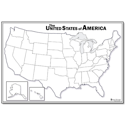 Blank Map of USA Dry Erase(24x36) LAMINATED 50 states Large Poster Young N Refined