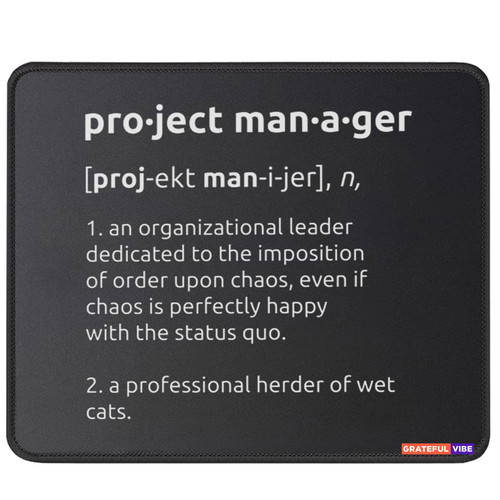Project Manager Definition Mousepad Gift Idea for Project Manager Mousetmat Project Management Mouset Mat Coworkers Retirement Mouse Pad 9.5 Inches