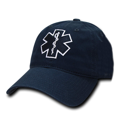 Emergency Medical Technician EMT Cross EMS Paramedic Polo Relaxed Baseball Cap Hat Navy Blue