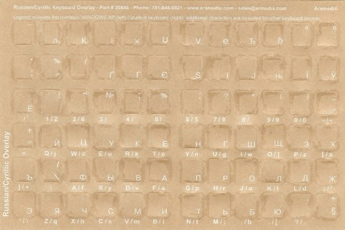 Ukrainian Keyboard Stickers - Labels - Overlays with White Characters for Black Computer Keyboard