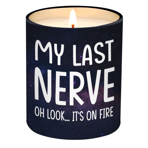Christmas Gifts for Women, Funny Gifts for Best Friend Women - My Last Nerve Candle - Funny Birthday Gifts for Women, Her, Mom, BFF, Best Friends, Girlfriend, Sister - Gift Idea for Men, Dad, Grandpa Christmas Gifts for Women, Funny Gifts for Best Friend Women - My Last Nerve Candle - Funny Birthday Gifts for Women, Her, Mom, BFF, Best Friends, Girlfriend, Sister - Gift Idea for Men, Dad, Grandpa