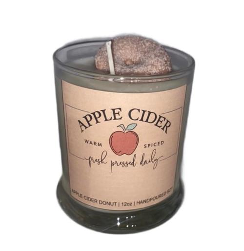 Cider Apple Donut Scented 12 oz Soy Candle Vegan