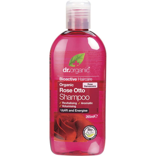 DR ORGANIC, Rose Otto Shampoo, Natural, Vegan, Cruelty Free, Paraben & SLS Free, Restoring, 265ml