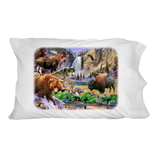GRAPHICS & MORE Yellowstone National Park Wyoming Montana Idaho Animals Wolf Bear Fox Bison Novelty Bedding Pillowcase