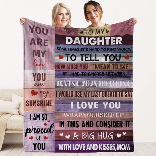Daughter Gift from Mom Dad, to My Daughter Blankets with Personalized Name, Christmas Birthday Gifts for Daughter from Mom Dad, Daughter Gifts for Adults Daughter Daughter Gift from Mom Dad, to My Daughter Blankets with Personalized Name, Christmas Birthday Gifts for Daughter from Mom Dad, Daughter Gifts for Adults Daughter