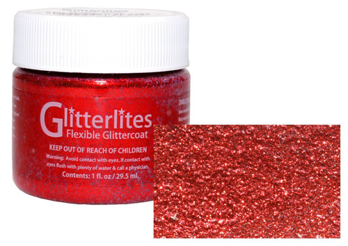 Angelus Flexible Glittercoat Glitter Paint, Ruby Red