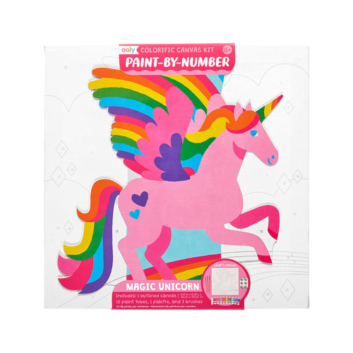Ooly, Colorific Canvas Paint by Number Kit - Magic Unicorn