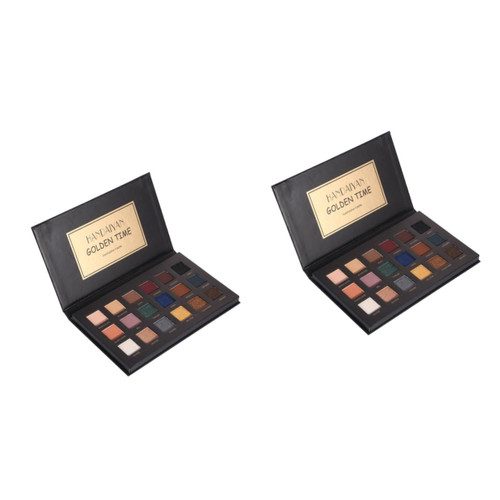 FRCOLOR 2pcs 18 Beauty Eyeshadow Palette Pure Pigment Eyeshadow Eye Shadow Palettes Women Eyeshadow Powder 18 Color Eyeshadow Palette Shimmer Eyeshadow Black Eyeshadow Cosmetic Matte Woman