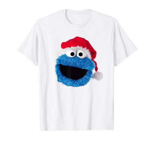 Sesame Street Cookie Monster Christmas Santa Hat T-Shirt