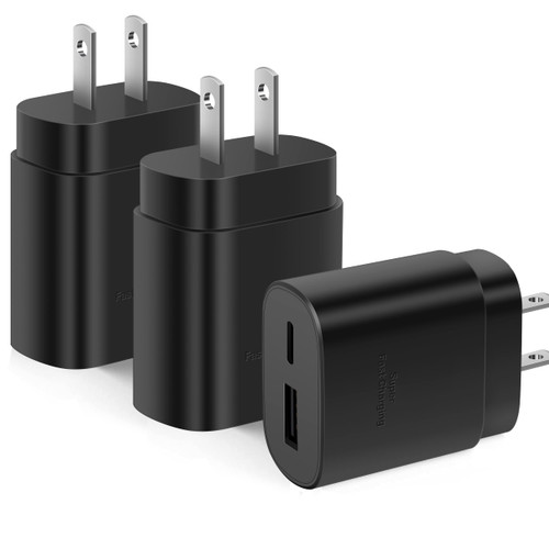 Phone Charger Android,Type-C Charger Fast Charging,25W Dual Port USB C Wall Charger Block Compatible with Samsung Galaxy S22/S22+/S22 Ultra/S21/S21+/S21 Ultra/S20/S20+/S10/S10e/S9/S9 Plus