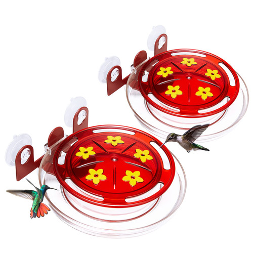 Kingsyard 2-Pack Window Hummingbird Feeder with Ant Moat, Circle Perches, 5-Feeding Ports Bird Feeders for Hummingbirds, Easy to Clean and Refill (8 Ounce) Kingsyard 2-Pack Window Hummingbird Feeder with Ant Moat, Circle Perches, 5-Feeding Ports Bird Feeders for Hummingbirds, Easy to Clean and Refill (8 Ounce)