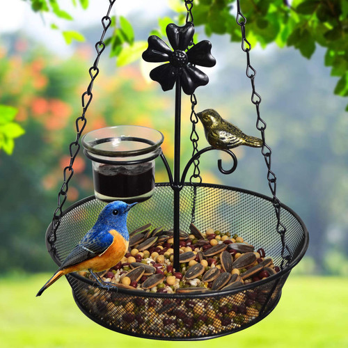 ALLADINBOX Hanging Bird Feeder Tray, Metal Mesh Platform Feeders for Birds Outside, Seed Tray for Bird Feeders, Outdoor Garden Decoration for Wild Backyard Attracting Birds ALLADINBOX Hanging Bird Feeder Tray, Metal Mesh Platform Feeders for Birds Outside, Seed Tray for Bird Feeders, Outdoor Garden Decoration for Wild Backyard Attracting Birds