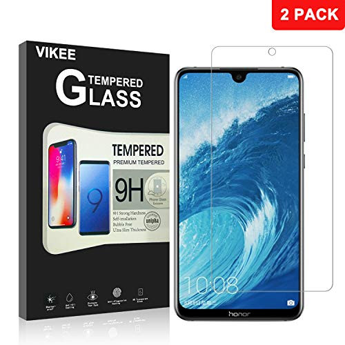 [2 Pack] Huawei Honor 8X Max Screen Protector, VIKEE HD Clear [Anti-Fingerprint][Bubble-Free][Easy to Install] 9H Hardness Tempered Glass Screen Protector Film for Huawei Honor 8X Max