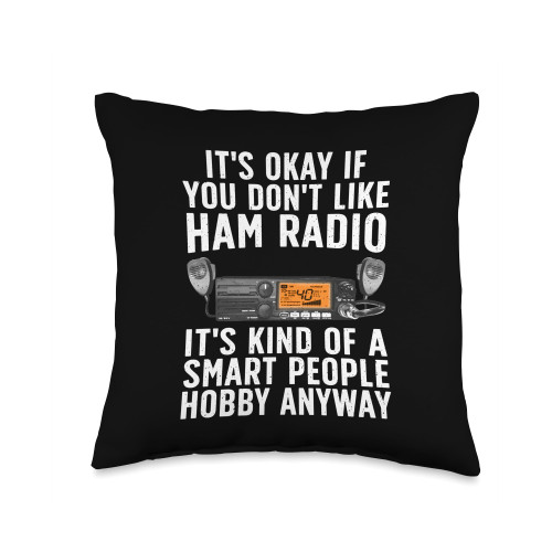 Best Ham Radio Operator Gift Ham Radio Accessories Funny Art for Men Women Ham Operator Amateur Radio Throw Pillow, 16x16, Multicolor