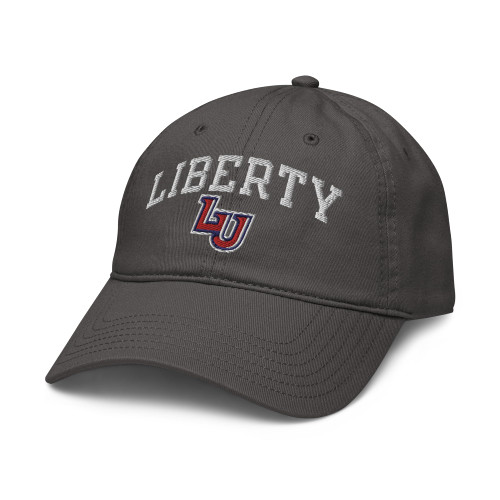 Elite Authentics Liberty Flames Arched Officially Licensed Adjustable Baseball Hat, Asphalt Grey, One Size