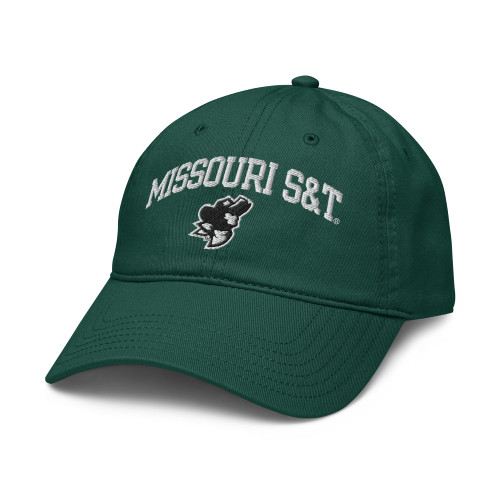 Elite Authentics Missouri S&T Miners Arch Over Officially Licensed Adjustable Baseball Hat, Dark Green, One Size