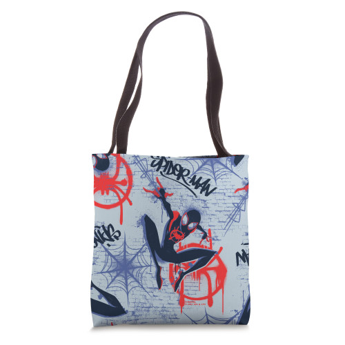 Marvel Spider-Man Into the Spider-Verse Graffiti Print Tote Bag