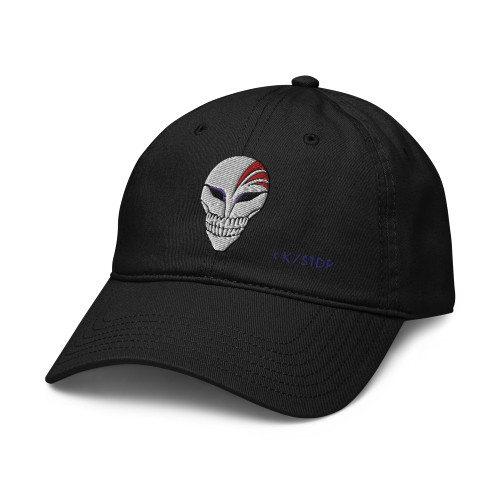 Bleach Anime Series Embroidered Ichigo Hollow Mask Adjustable Baseball Hat, Black, One Size