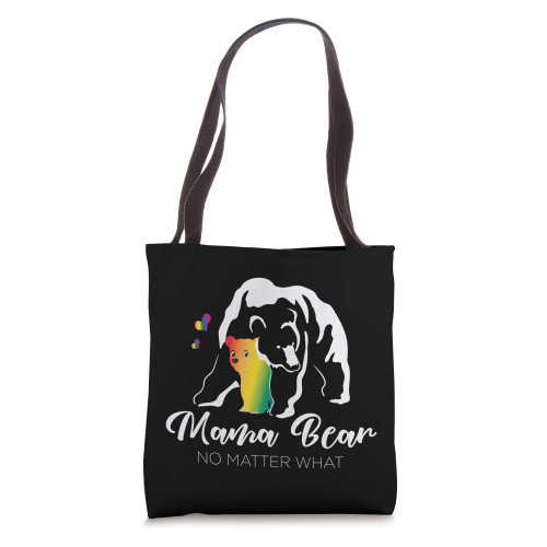 Rainbow Equal Rights Mom LGBT Mama Bear Gay Pride Tote Bag
