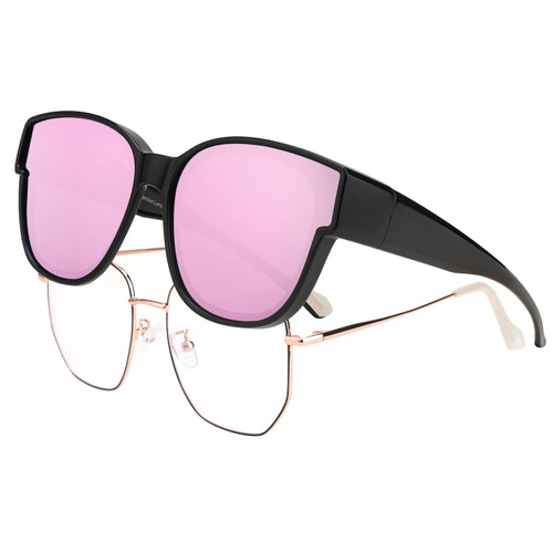 FEISEDY Oversized Polarized Fit Over Sunglasses Trendy Cat Eye Wear Over Eyewear Glasses UV400 Protection B2922