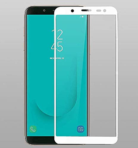 Jaorty for Samsung Galaxy J6 2018 Full Cover Screen Protector,Full Coverage Tempered Glass 3D Round Edge 9H Hardness Anti-Scratch HD Clear Easy Installation for Samsung Galaxy J6 2018(1 Pack,White)