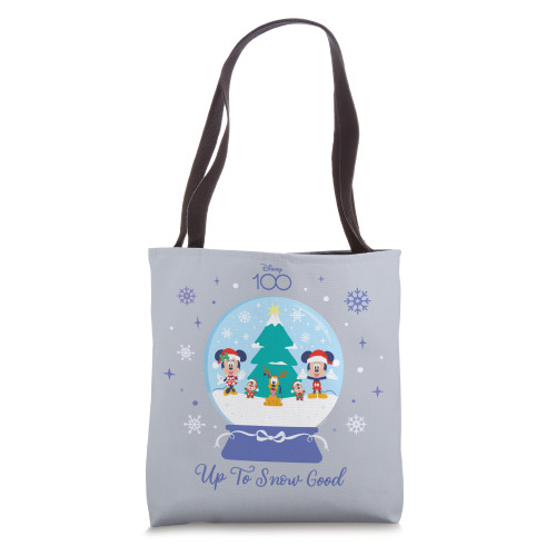 Disney 100 Mickey Minnie Chip Dale Pluto Christmas SnowGlobe Tote Bag