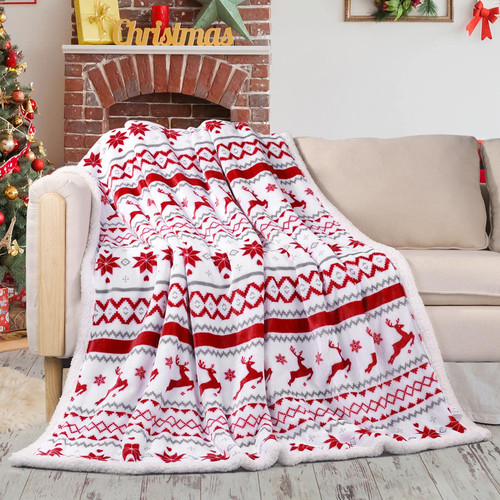 Christmas Sherpa Fleece Throw Blanket, Fuzzy Plaid Cozy Fluffy Throws Blankets for Couch Soft Twin Red Bedding Sofa Flannel Plush 50"x60" Christmas Sherpa Fleece Throw Blanket, Fuzzy Plaid Cozy Fluffy Throws Blankets for Couch Soft Twin Red Bedding Sofa Flannel Plush 50"x60"
