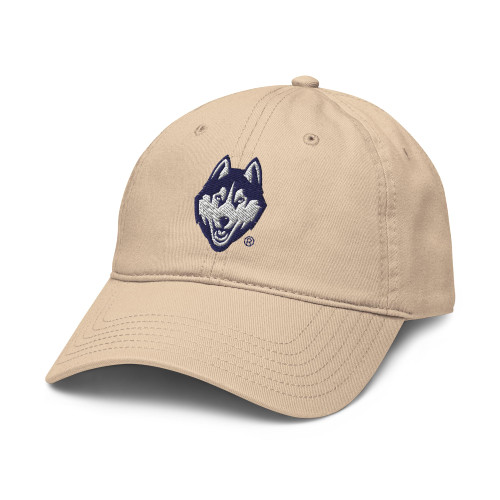 Elite Authentics Connecticut Huskies Icon Officially Licensed Adjustable Baseball Hat, Stone, One Size