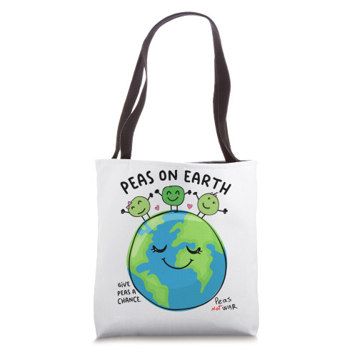Peas on Earth Vegan Joke Vegetarian Vegan Humor Peas Lover Tote Bag