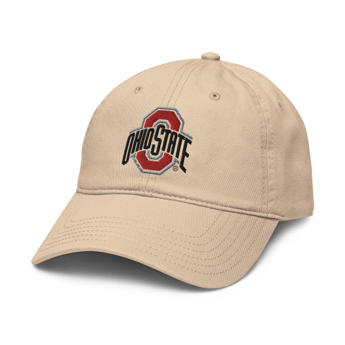 Elite Authentics Ohio State Buckeyes Icon Officially Licensed Adjustable Baseball Hat, Stone, One Size