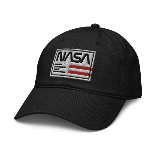 NASA Space Science Black Box Lifted Worm Logo Adjustable Baseball Hat, One Size