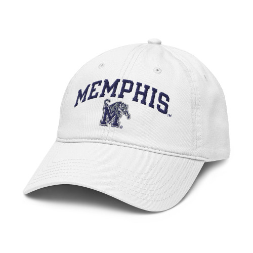 Elite Authentics Memphis Tigers Arched Officially Licensed Adjustable Baseball Hat, White, One Size