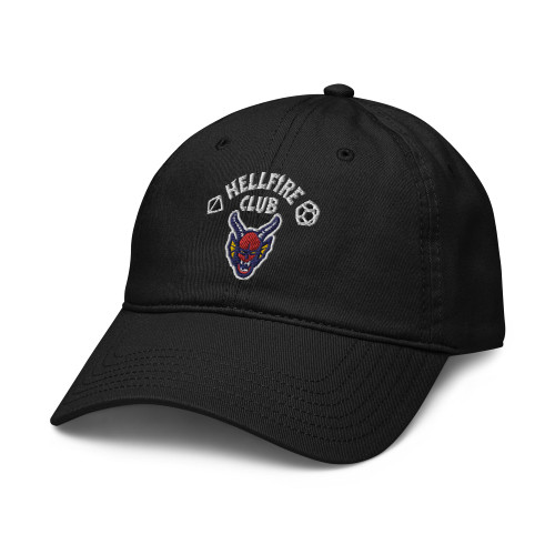 Stranger Things Hellfire Club Demon Logo Adjustable Baseball Hat, Black, One Size