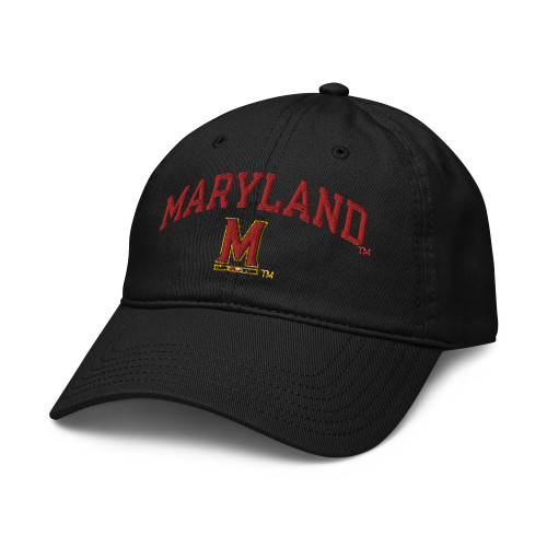 Elite Authentics Maryland Terrapins Arch Over Officially Licensed Adjustable Baseball Hat, Black, One Size