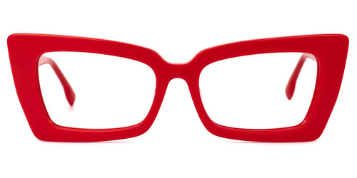 Zeelool Retro Acetate Thick Rectangle Eyeglasses Frame for Women with Clear Lens Newell VFP0236-03 Red