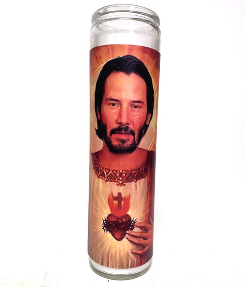 Keanu Reeves John Wick Celebrity Parody Devotional Prayer Candle