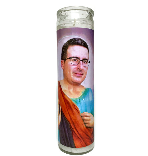 John Oliver Celebrity Parody Devotional Prayer Candle