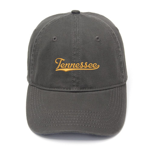 WINGZOO Baseball Caps Tennessee - TN Embroidered Cap Unisex Washed Cotton Adjustable Embroidery Cap Grey