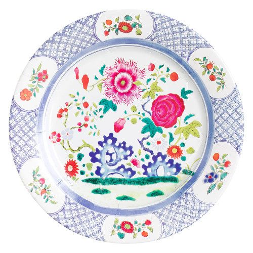 Floral Porcelain Dinner Plates - 8 Per Package, 2 Packages
