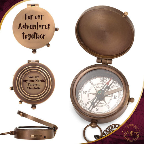 SICRAFTUSS Engraved Compass Personalized Compass Antique Compass Gift for Graduation Anniversary Baptism Boy Scout or Christmas - Vintage Style Working Compass (with Engraved) SICRAFTUSS Engraved Compass Personalized Compass Antique Compass Gift for Graduation Anniversary Baptism Boy Scout or Christmas - Vintage Style Working Compass (with Engraved)