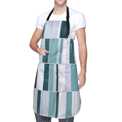 EVANEM Abstract Geometric Waterproof Apron with Adjustable Neck Strap Apron for Kitchen Chef Bib for Women Men Cooking Aprons