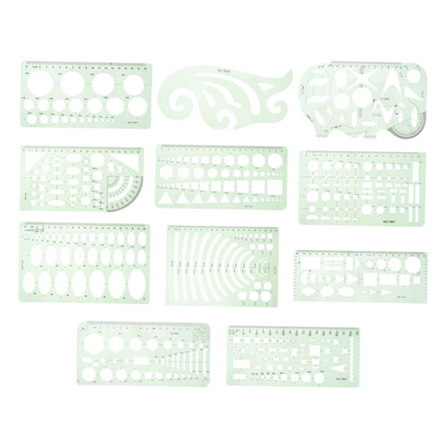 LALAFINA 1 Set Measuring Ruler Drafting Stencils Measuring Templates Drawings Templates Measuring Geometric Rulers Drawing Stencils Building Template Quilting Plastic Water Gauge