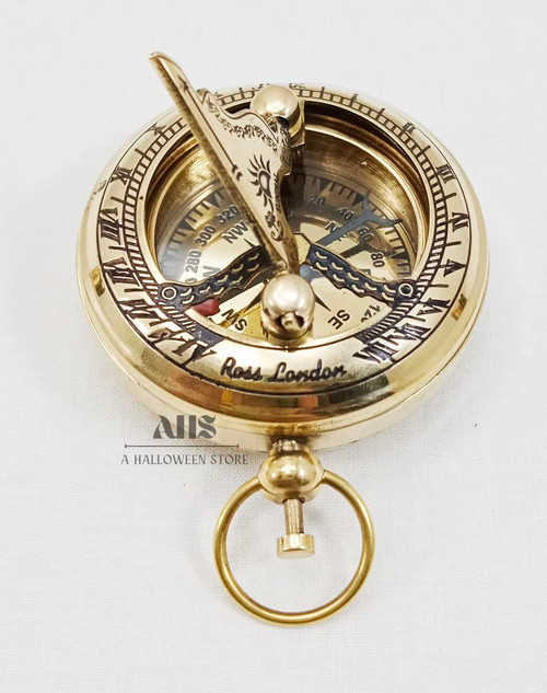 A HALLOWEEN STORE Handmade Brass Push Button Compass -Direction Compass, Brass Pocket Navigation Sundial Compass, Pirate Gift Compass Birthday Gift Easter Gift (Polished Sundial Compass) A HALLOWEEN STORE Handmade Brass Push Button Compass -Direction Compass, Brass Pocket Navigation Sundial Compass, Pirate Gift Compass Birthday Gift Easter Gift (Polished Sundial Compass)