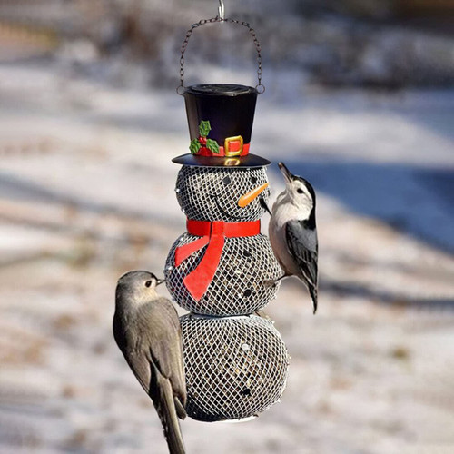 Metal Mesh Bird Feeder, Snowman Wild Bird Feeder Outdoor Bird Feeder Garden Decoration for Wild Backyard Attracting Birds Metal Squirrel Proof Bird Feeders for Outdoors Hanging Metal Mesh Bird Feeder, Snowman Wild Bird Feeder Outdoor Bird Feeder Garden Decoration for Wild Backyard Attracting Birds Metal Squirrel Proof Bird Feeders for Outdoors Hanging