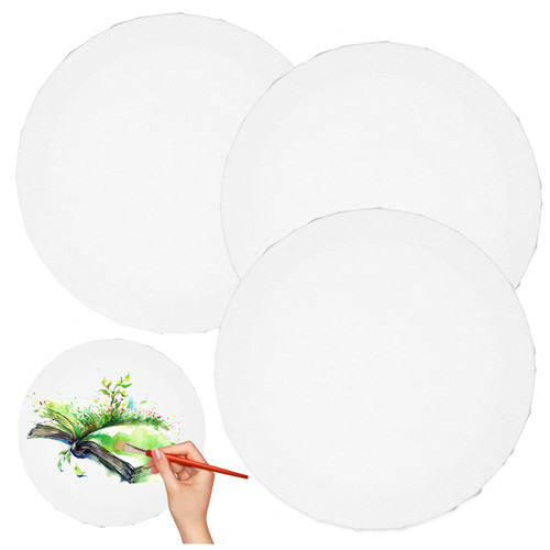 LALAFINA 3pcs Oil Painting Frame Oil Painting Canvas Oil on Canvas Board Watercolor Canvas Board Circle Canvas Board Gouache on Panel Water Color Canvas Artist to Stretch Oil Painting Board