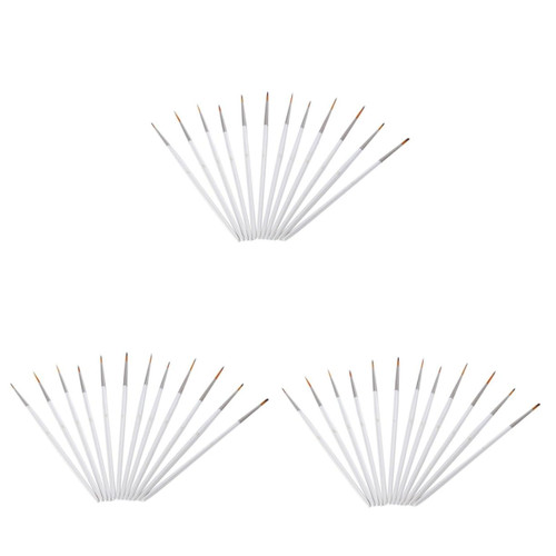 EXCEART 36 pcs Acrylic Watercolor Paint Brush yn Nail kit Small Detail Paint Brush Miniatures kit de manicura Miniature Paint Brushes Nail Art Miniature Art Brushes for Fine Detailing Set